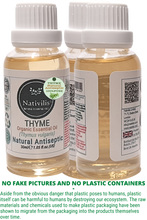 Load image into Gallery viewer, Nativilis Thyme Organic Essential Oil 30 ml (Thymus vulgaris) - Stimulating Balancing Toning - alleviate inflammation in the body, among other benefits - Copaiba Properties
