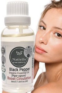 Nativilis Black Pepper Organic Essential Oil 30 ml (Piper nigrum) - Ease aching muscles boost the immune system improves circulation - Copaiba Properties