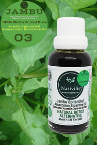 Nativilis Jambu Spilanthol Amazonian Bioactive Oil - Spilanthes Acmella Oleracea Extract - 100% Natural and Pure Botox Alternative - Relax facial muscles reduce wrinkles and fine lines improve skin firmness antioxidant properties Copaiba - 30 ml