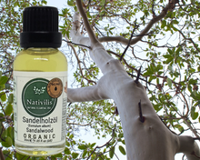 Load image into Gallery viewer, Nativilis Organic Sandalwood Essential Oil (Santalum album) Anti-ageing Soothes the skin Anti-tanning reduce the oxidative stress in the skin reverse sun ward off excess scalp sebum secretion Copaiba
