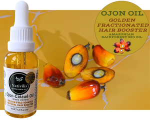 Nativilis Ojon Caiaue GOLDEN FRACTIONATED Oil - (Elaeis oleifera) NATURAL HAIR SKIN BOOSTER Rainforest Virgin Oil - revitalizes damaged follicles helps effective hair growth volumize and get tame frizz – Copaiba