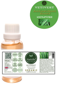 Nativilis Organic Vetivert Essential Oil (Vetiveria zizanoides) - 100% Natural - 30ml - (GC/MS Tested)