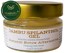 Load image into Gallery viewer, Nativilis Jambu Spilanthol Gel - (Spilanthes Acmella Oleracea Extract) - 100% Vegan Pure Natural Botox Alternative Better Skin Penetration Improve Skin Firmness Copaiba Properties - 100 ml
