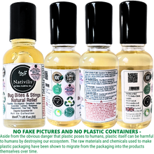 Load image into Gallery viewer, Nativilis Natural Relief for bug bites stings mosquito nettle fleas - Organic Essential Oil Formula - Roll on ball Stainless Steel Ideal Capacity 30ml Daily Use Travel Easy to carry in your purse/bag
