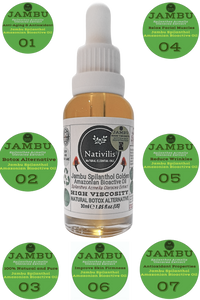 Nativilis Jambu Spilanthol Golden Amazonian Bioactive Oil - Spilanthes Acmella Oleracea Extract - High Viscosity - Better Skin Penetration 100% Natural Botox Alternative - Relax facial muscles reduce wrinkles antioxidant properties Copaiba - 30 ml