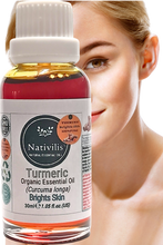 Load image into Gallery viewer, Nativilis Turmeric Organic Essential Oil 30 ml (Curcuma longa) - antimicrobial, calming, and carminative qualities helping digestive complaints, colic, loss of appetite, menstrual discomforts, and joint pain - Copaiba Properties
