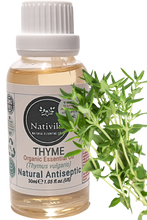 Load image into Gallery viewer, Nativilis Thyme Organic Essential Oil 30 ml (Thymus vulgaris) - Stimulating Balancing Toning - alleviate inflammation in the body, among other benefits - Copaiba Properties
