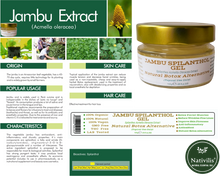 Load image into Gallery viewer, Nativilis Jambu Spilanthol Gel - (Spilanthes Acmella Oleracea Extract) - 100% Vegan Pure Natural Botox Alternative Better Skin Penetration Improve Skin Firmness Copaiba Properties - 100 ml
