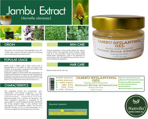 Nativilis Jambu Spilanthol Gel - (Spilanthes Acmella Oleracea Extract) - 100% Vegan Pure Natural Botox Alternative Better Skin Penetration Improve Skin Firmness Copaiba Properties - 100 ml