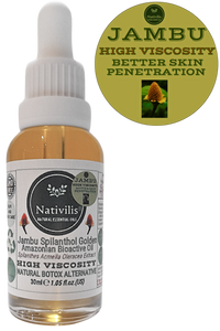 Nativilis Jambu Spilanthol Golden Amazonian Bioactive Oil - Spilanthes Acmella Oleracea Extract - High Viscosity - Better Skin Penetration 100% Natural Botox Alternative - Relax facial muscles reduce wrinkles antioxidant properties Copaiba - 30 ml