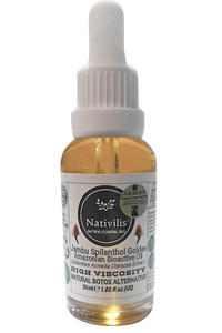 Nativilis Jambu Spilanthol Golden Amazonian Bioactive Oil - Spilanthes Acmella Oleracea Extract - High Viscosity - Better Skin Penetration 100% Natural Botox Alternative - Relax facial muscles reduce wrinkles antioxidant properties Copaiba - 30 ml