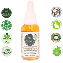 Load image into Gallery viewer, Nativilis Amazonian Soursop Graviola Guanabana Virgin Natural Bio Skin and Hair Oil (Annona muricata- Brazilian paw-paw) – Undiluted - Unrefined - Copaiba benefits
