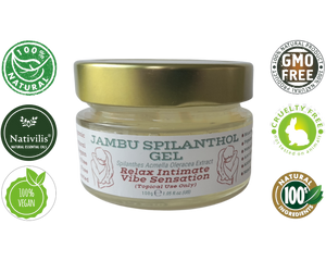 Nativilis Jambu Spilanthol Gel - (Spilanthes Acmella Oleracea Extract) - 100% Natural Vegan Pure - Relax Intimate Vibe Sensation - Muscle Relaxant Effect - Popular Female Aphrodisiac - Natural Botox Alternative - Copaiba Properties - 100 ml