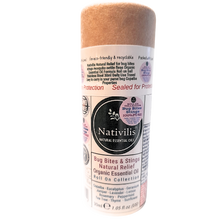 Load image into Gallery viewer, Nativilis Natural Relief for bug bites stings mosquito nettle fleas - Organic Essential Oil Formula - Roll on ball Stainless Steel Ideal Capacity 30ml Daily Use Travel Easy to carry in your purse/bag
