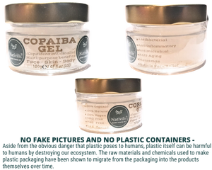 Nativilis Copaiba Gel (Copaifera officinalis) 100% Natural Multipurpose Gel Face Skin Body Moisturizing Anti-aging and Melasma Treating Inflammation Dermatitis and Fungal Infections Relieve Aching Sore Muscles Joint Back Pains Circulation Varicose Veins
