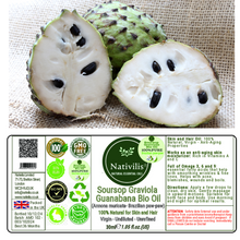 Load image into Gallery viewer, Nativilis Amazonian Soursop Graviola Guanabana Virgin Natural Bio Skin and Hair Oil (Annona muricata- Brazilian paw-paw) – Undiluted - Unrefined - Copaiba benefits
