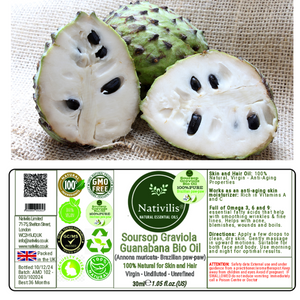 Nativilis Amazonian Soursop Graviola Guanabana Virgin Natural Bio Skin and Hair Oil (Annona muricata- Brazilian paw-paw) – Undiluted - Unrefined - Copaiba benefits