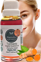 Load image into Gallery viewer, Nativilis Turmeric Organic Essential Oil 30 ml (Curcuma longa) - antimicrobial, calming, and carminative qualities helping digestive complaints, colic, loss of appetite, menstrual discomforts, and joint pain - Copaiba Properties
