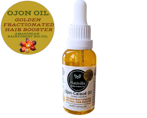 Nativilis Ojon Caiaue GOLDEN FRACTIONATED Oil - (Elaeis oleifera) NATURAL HAIR SKIN BOOSTER Rainforest Virgin Oil - revitalizes damaged follicles helps effective hair growth volumize and get tame frizz – Copaiba