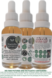 Nativilis Jambu Spilanthol Golden Amazonian Bioactive Oil - Spilanthes Acmella Oleracea Extract - High Viscosity - Better Skin Penetration 100% Natural Botox Alternative - Relax facial muscles reduce wrinkles antioxidant properties Copaiba - 30 ml