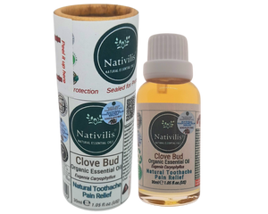 Nativilis Organic Clove Bud Essential Oil (Eugenia Caryophyllus) - natural pain reliever for toothache muscle pain - skin care - Copaiba properties 30ml Media 11 of 30