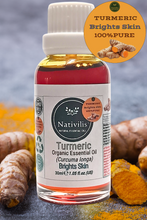 Load image into Gallery viewer, Nativilis Turmeric Organic Essential Oil 30 ml (Curcuma longa) - antimicrobial, calming, and carminative qualities helping digestive complaints, colic, loss of appetite, menstrual discomforts, and joint pain - Copaiba Properties
