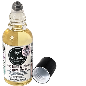 Nativilis Natural Relief for bug bites stings mosquito nettle fleas - Organic Essential Oil Formula - Roll on ball Stainless Steel Ideal Capacity 30ml Daily Use Travel Easy to carry in your purse/bag