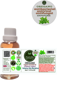 Nativilis Oregano Organic Essential Oil 30 ml (Origanum vulgare) - antioxidant antifungal anti-inflammatory properties playing beneficial role in weight management and infection treatments - Copaiba Properties