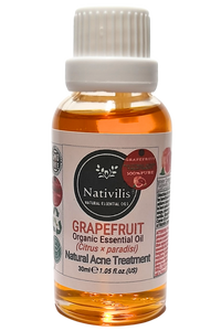 Nativilis Grapefruit Organic Essential Oil 30 ml (Citrus × paradisi) - Antibacterial and Antimicrobial Effects - Fights against acne -Promote Weight Loss - Copaiba Properties