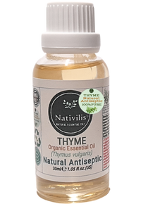 Nativilis Thyme Organic Essential Oil 30 ml (Thymus vulgaris) - Stimulating Balancing Toning - alleviate inflammation in the body, among other benefits - Copaiba Properties