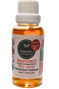 Nativilis Grapefruit Organic Essential Oil 30 ml (Citrus × paradisi) - Antibacterial and Antimicrobial Effects - Fights against acne -Promote Weight Loss - Copaiba Properties