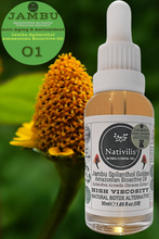 Load image into Gallery viewer, Nativilis Jambu Spilanthol Golden Amazonian Bioactive Oil - Spilanthes Acmella Oleracea Extract - High Viscosity - Better Skin Penetration 100% Natural Botox Alternative - Relax facial muscles reduce wrinkles antioxidant properties Copaiba - 30 ml
