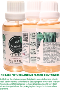 Nativilis Organic Vetivert Essential Oil (Vetiveria zizanoides) - 100% Natural - 30ml - (GC/MS Tested)