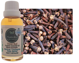 Nativilis Organic Clove Bud Essential Oil (Eugenia Caryophyllus) - natural pain reliever for toothache muscle pain - skin care - Copaiba properties 30ml Media 11 of 30