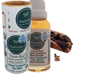 Nativilis Organic Clove Bud Essential Oil (Eugenia Caryophyllus) - natural pain reliever for toothache muscle pain - skin care - Copaiba properties 30ml Media 11 of 30