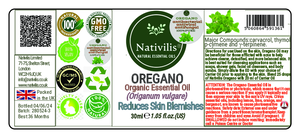 Nativilis Oregano Organic Essential Oil 30 ml (Origanum vulgare) - antioxidant antifungal anti-inflammatory properties playing beneficial role in weight management and infection treatments - Copaiba Properties