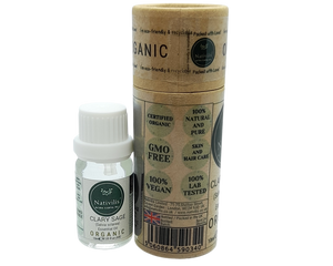 Nativilis Organic Clary Sage Essential Oil (Salvia sclarea) - 100% Natural - 10ml - (GC/MS Tested)