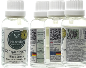 Nativilis Organic Black Spruce Essential Oil (Picea mariana) - 100% Natural - 30ml - (GC/MS Tested)