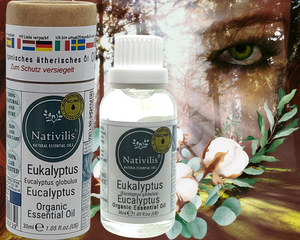 Nativilis Organic Eucalyptus Essential Oil (Eucalyptus globulus) - 100% Natural - 30ml - (GC/MS Tested)