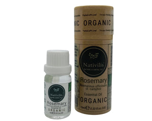 Nativilis Organic Rosemary Essential Oil (Rosmarinus officinalis) - 100% Natural - 10ml