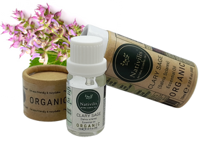 Nativilis Organic Clary Sage Essential Oil (Salvia sclarea) - 100% Natural - 10ml - (GC/MS Tested)