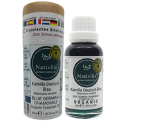 Load image into Gallery viewer, Nativilis Organic German Blue Chamomile Essential Oil (Matricaria recutita) - 100% Natural - 30ml - (GC/MS Tested)
