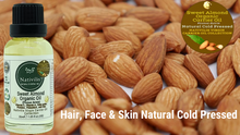 Load image into Gallery viewer, Nativilis Sweet Almond Organic Carrier Oil (Prunus dulcis) King of Nuts- Hair, Face &amp; Skin Natural Cold Pressed – Cleansing Moisturizer Face Chapped Lips Emollient Properties Healthy Scalp - Copaiba
