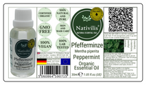 Load image into Gallery viewer, Nativilis Organic Peppermint Essential Oil (Mentha piperita) - 100% Natural - 30ml - (GC/MS Tested)
