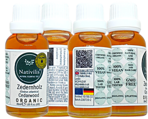 Nativilis Organic Cedarwood Essential Oil (Cedrus atlantica) - 100% Natural - 30ml - (GC/MS Tested)