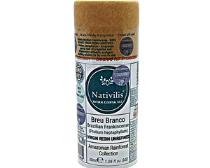 Nativilis Brazilian Frankincense - BREU BRANCO VIRGIN RESIN UNREFINED - Protium heptaphyllum - Amazonian natural resin oil properties anti-inflammatory antiseptic analgesic soothing exfoliant for dry and oily skin - Copaiba