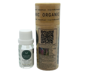 Nativilis Organic Clary Sage Essential Oil (Salvia sclarea) - 100% Natural - 10ml - (GC/MS Tested)