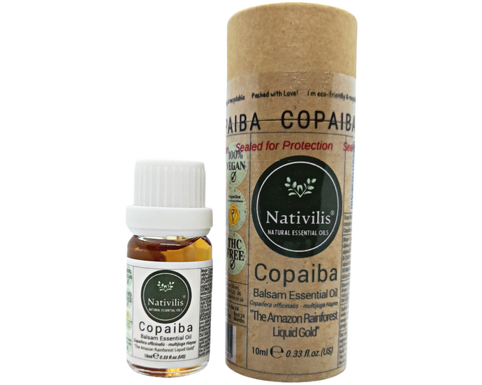 Nativilis Copaiba Balsam Essential Oil (10ml) - 100% Natural (Copaifera Officinalis ) (GC/MS Tested)